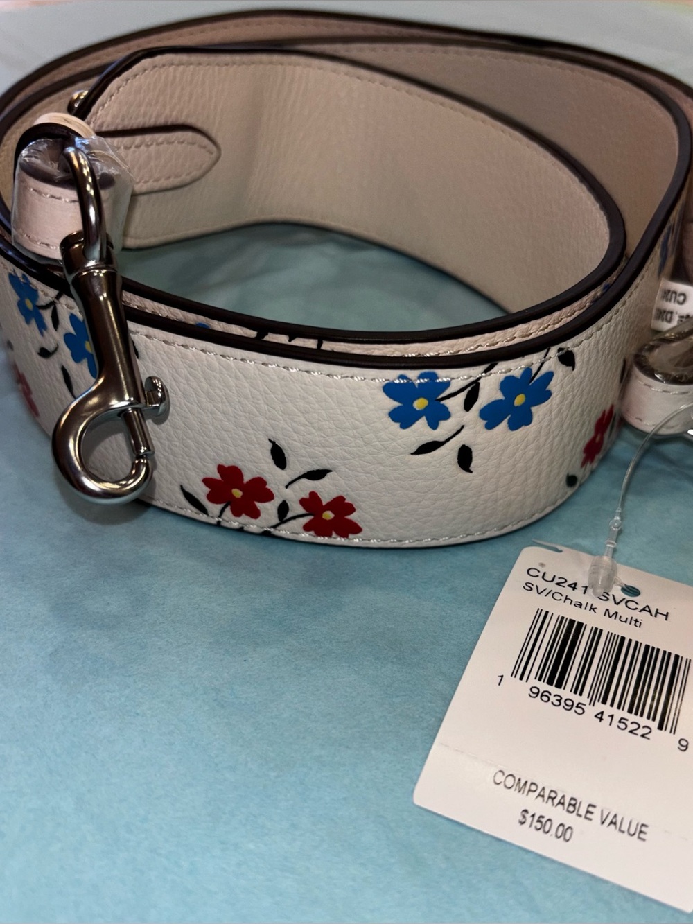 Coach Leather Purse Strap With Floral Print CU241 New - Picture 11 of 13